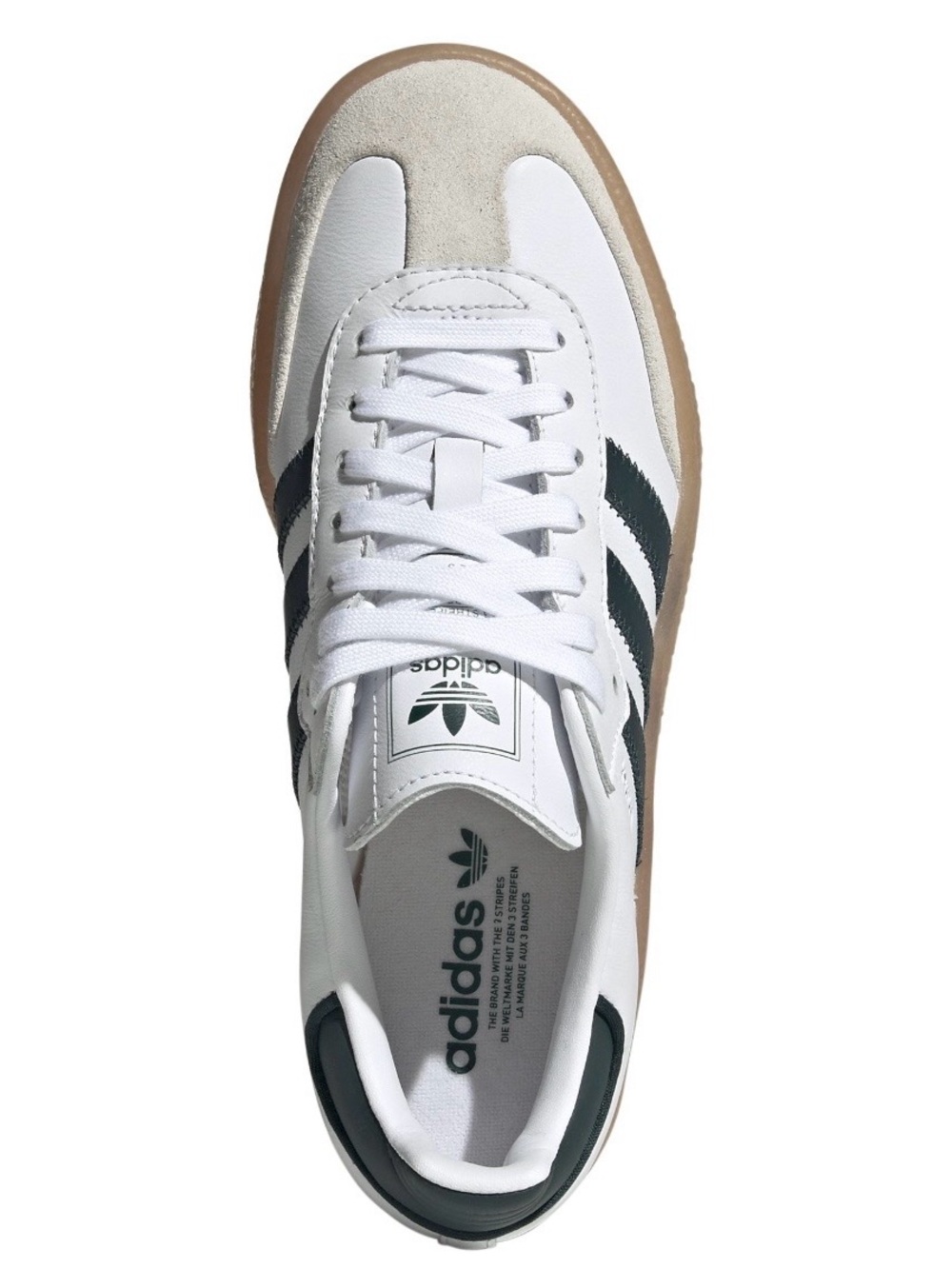 Adidas Sambae Sneakers/ White with Black Stripes and Gum Sole/Wms Sz 6 - Picture 9 of 11